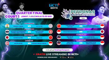 Link Live Streaming Perempatfinal Malaysia Open 2022 dapat Disaksikan di Sini!