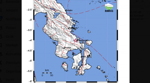 Gempa M3,1 Guncang Wilayah Ranomeeto, Pusatnya di Darat