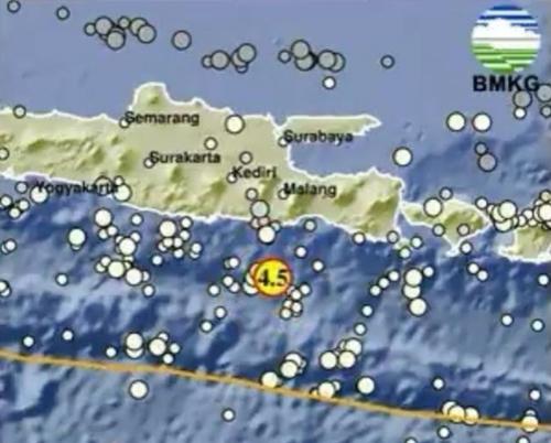 Gempa M4,5 Guncang Malang Jatim, Tak Berpotensi Tsunami