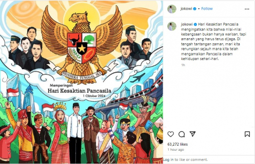 Hari Kesaktian Pancaila, Jokowi Ajak Masyarakat Merenung