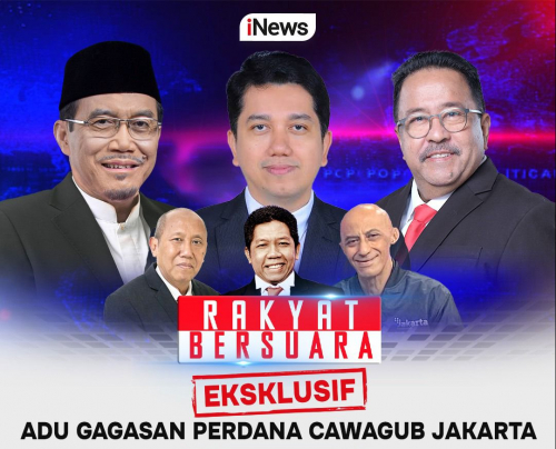 Jangan Lewatkan Malam Ini amp;ldquo;Adu Gagasan Perdana Cawagub Jakartaamp;rdquo; di Rakyat Bersuara bersama Aiman Witjaksono, Tiga Cawagub DKI Jakarta dan Narasumber Kredibel Lainnya, Pukul 19.00 WIB