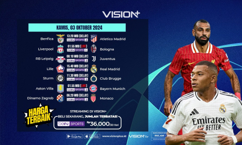 Jadwal dan Link Streaming UEFA Champions League di Vision