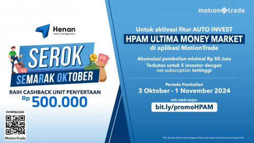 Ada Promo Semangat Oktober dari Henan AM: Nikmati Cashback Rp500 Ribu di MotionTrade!