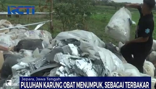 Limbah Farmasi Bikin Risih, Puluhan Karung Obat Menumpuk