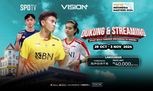 Streaming BNI Indonesia Masters II Super 100 di Vision, Cek Link Streamingnya di Sini