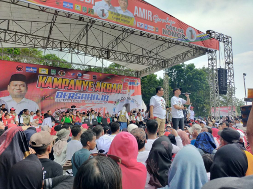 Kampanye Akbar Hasbi-Amir di Lebak, Artis OVJ Hibur Ribuan Massa