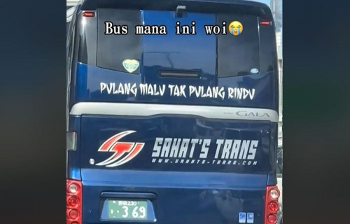 Viral Bus di Jepang Bertuliskan Pulang Malu Tak Pulang Rindu, Netizen Heboh