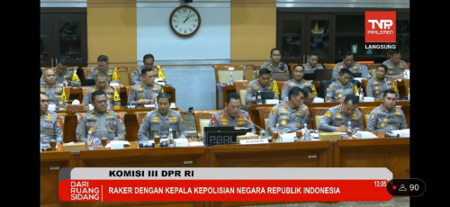 Kapolri Didampingi Kapolda se-Indonesia di Rapat Bareng Komisi III