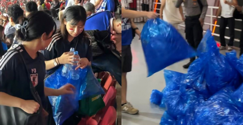 Viral Aksi Suporter Jepang Bersihkan Sampah di GBK, Netizen: Salut yang Begini!