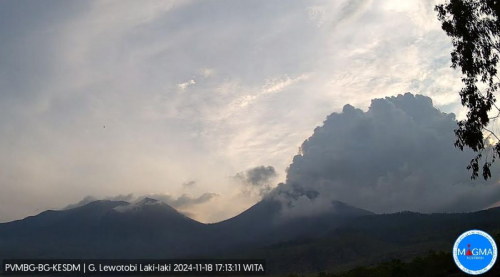 Meletus Lagi, Gunung Lewotobi Laki-Laki Luncurkan Abu Vulkanik 1,5 Km