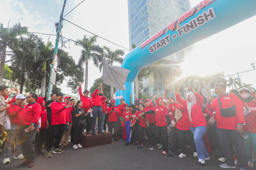 PMI Jakpus Apresiasi MNC Peduli Dukung Gerak Jalan Santai Relawan di CFD