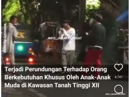 Dua Pria Lakukan Aksi Perundungan terhadap Pria Berkebutuhan Khusus di Johar Baru