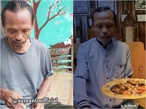 5 Potret Sumanto yang Kini Jadi Konten Kreator, Bagikan Konten Mukbang hingga OOTD