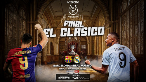 Jadwal dan Link Live Streaming Barcelona vs Real Madrid di Final Piala Super Spanyol 2025 di Vision, Klik di Sini!