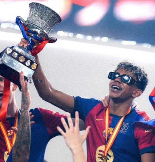 Beri Penghormatan, Lamine Yamal Tiru Selebrasi Neymar Jr saat Barcelona Kalahkan Real Madrid di Final Piala Super Spanyol 2025