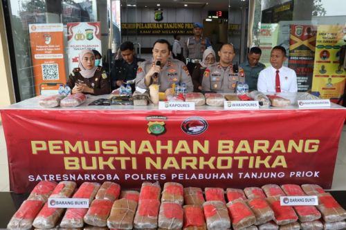 Dukung Asta Cita Prabowo, Polres Pelabuhan Tanjung Priok Musnahkan Narkoba Rp1,8 Miliar